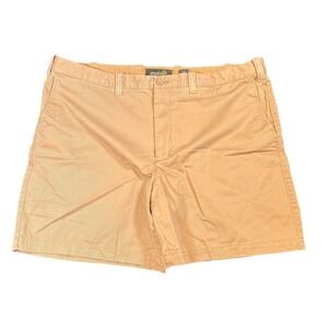 Eddie Bauer Men's Tan Cotton Chino Shorts Size 40 Flat Front Casual Everyday